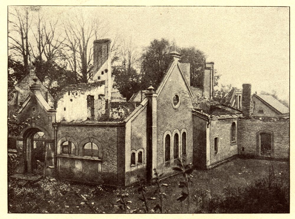 Zniszczony podczas I wojny światowej Dom Kultury w Mieruniszkach Zniszczony podczas I wojny światowej Dom Kultury w Mieruniszkach